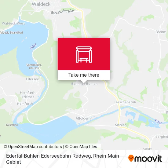 Карта Edertal-Buhlen Ederseebahn-Radweg