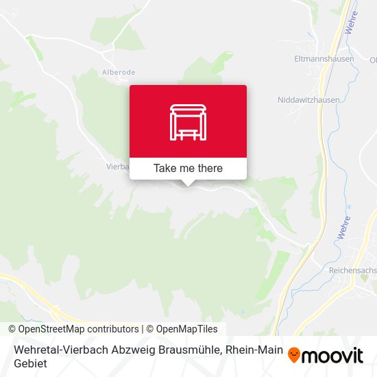 Карта Wehretal-Vierbach Abzweig Brausmühle