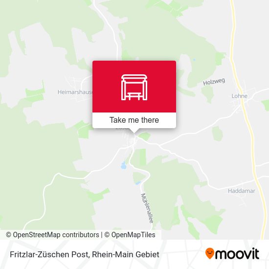 Карта Fritzlar-Züschen Post