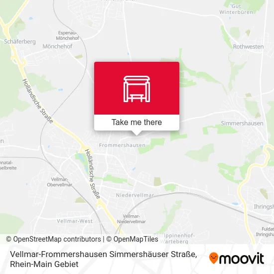 Карта Vellmar-Frommershausen Simmershäuser Straße