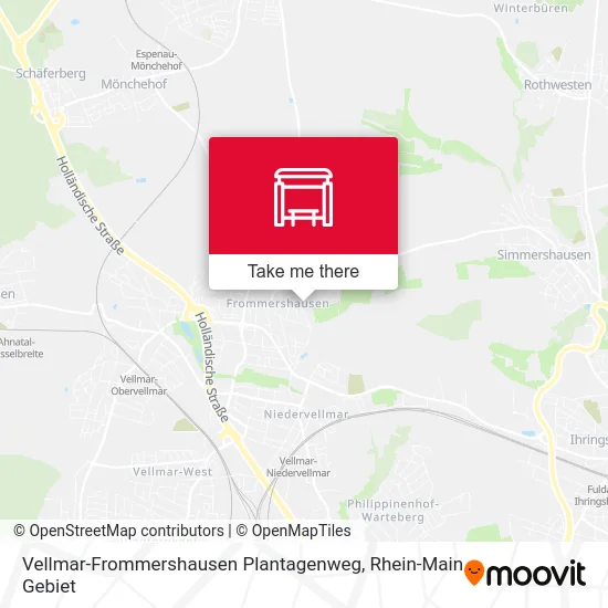 Карта Vellmar-Frommershausen Plantagenweg