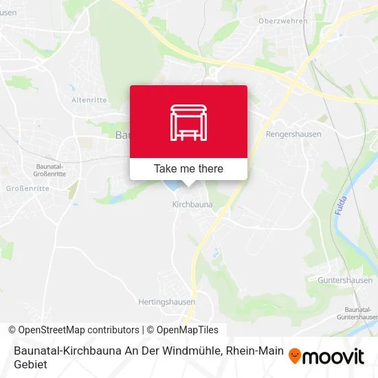 Карта Baunatal-Kirchbauna An Der Windmühle