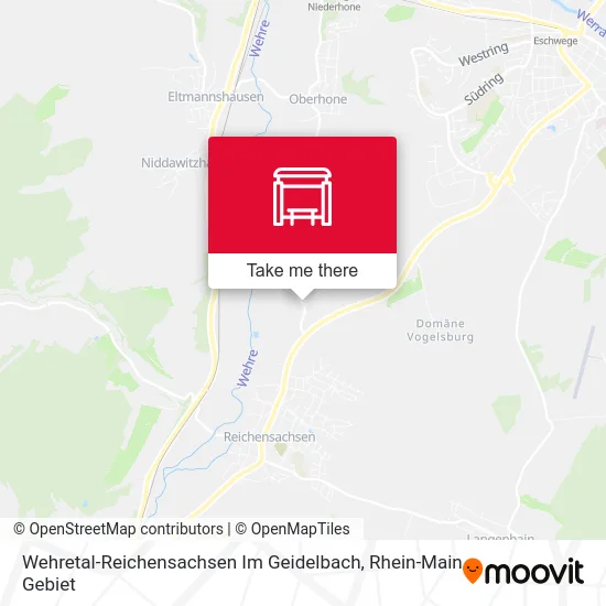 Карта Wehretal-Reichensachsen Im Geidelbach