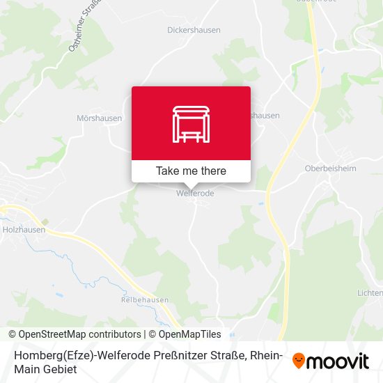 Карта Homberg(Efze)-Welferode Preßnitzer Straße