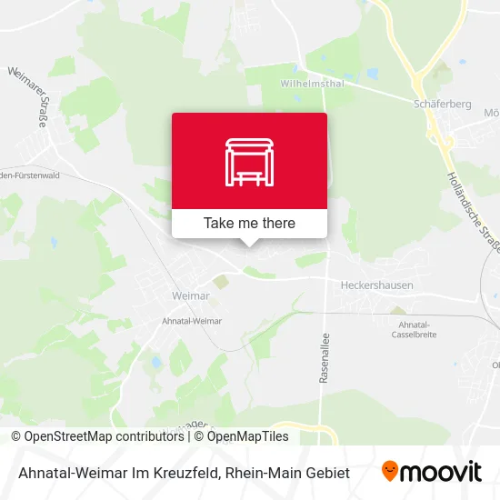 Карта Ahnatal-Weimar Im Kreuzfeld