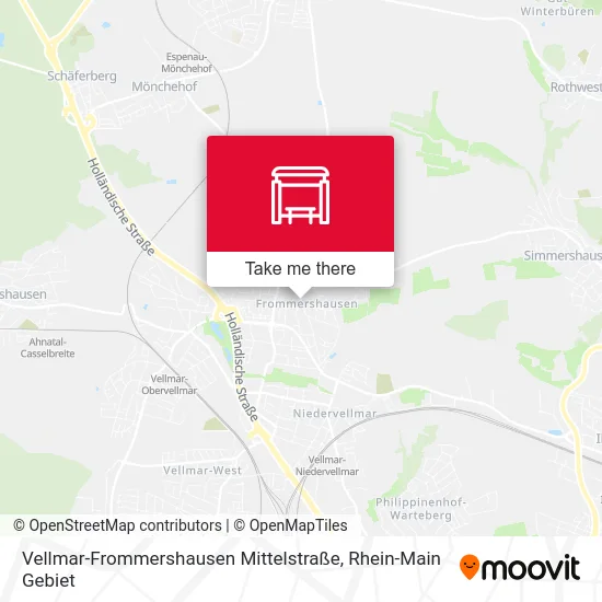 Карта Vellmar-Frommershausen Mittelstraße