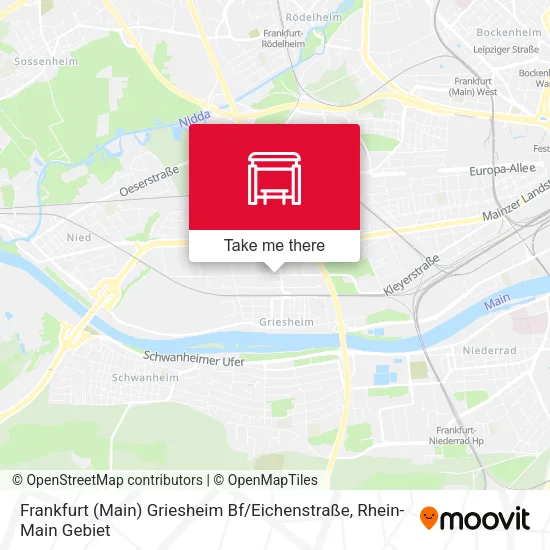 Карта Frankfurt (Main) Griesheim Bf / Eichenstraße
