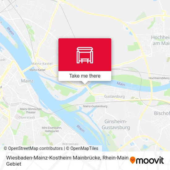 Карта Wiesbaden-Mainz-Kostheim Mainbrücke