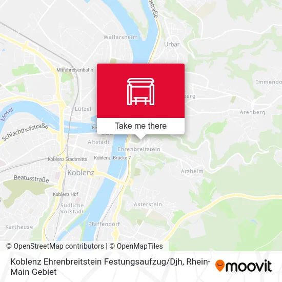Карта Koblenz Ehrenbreitstein Festungsaufzug / Djh