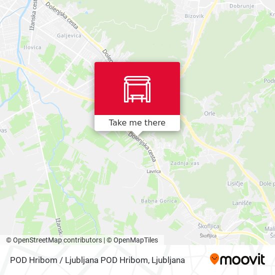 POD Hribom / Ljubljana POD Hribom map