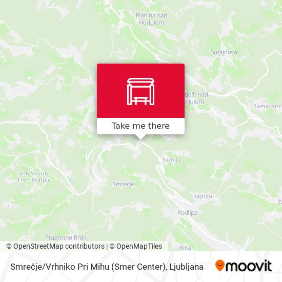 Smrečje / Vrhniko Pri Mihu (Smer Center) map