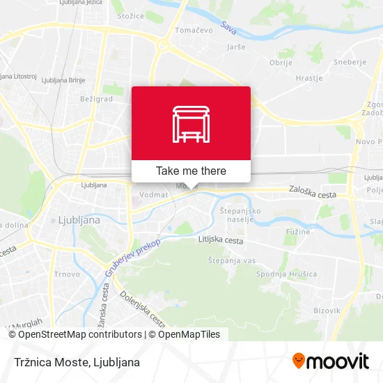Tržnica Moste map