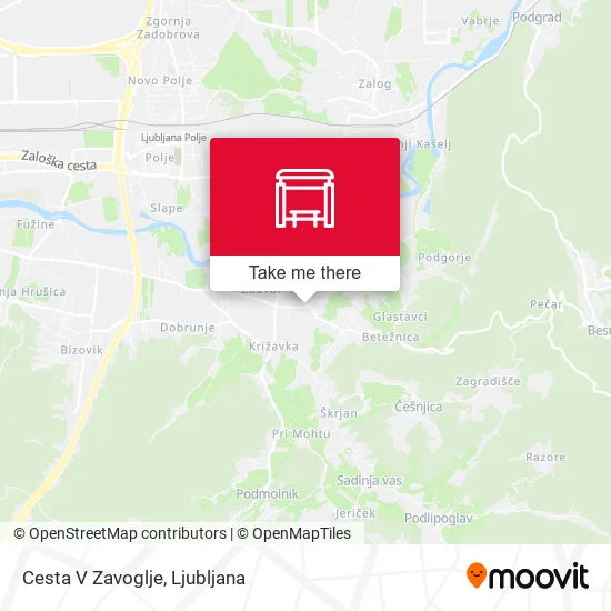 Cesta V Zavoglje map