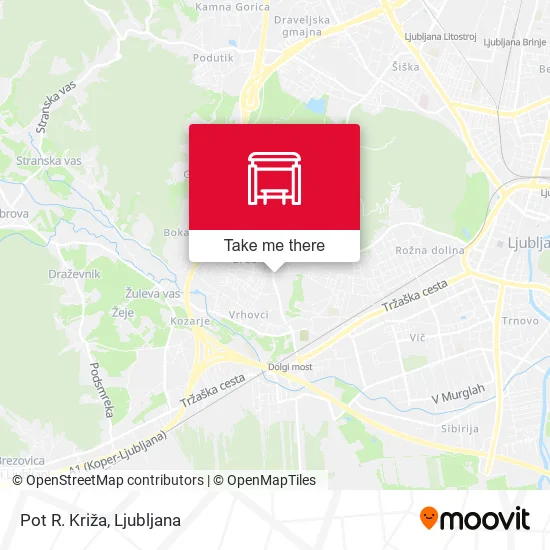 Pot R. Križa map