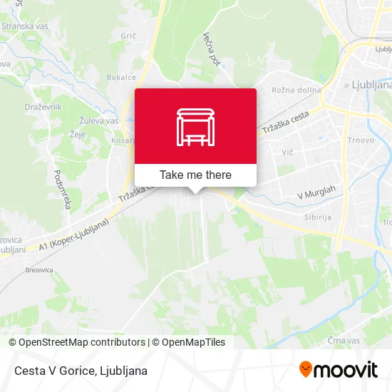 Cesta V Gorice map