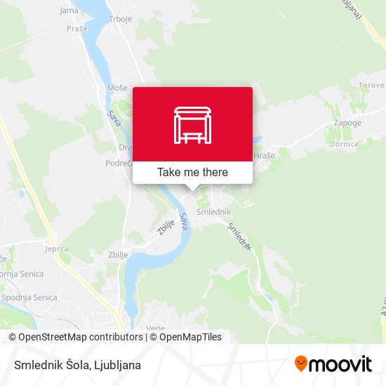 Smlednik Šola map