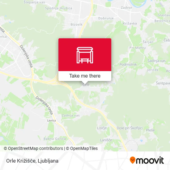 Orle Križišče map