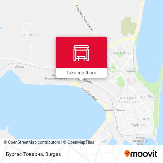 Карта Бургас-Товарна