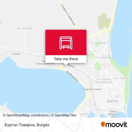 Карта Бургас-Товарна