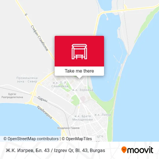 Ж.К. Изгрев, Бл. 43 / Izgrev Qr, Bl. 43 map