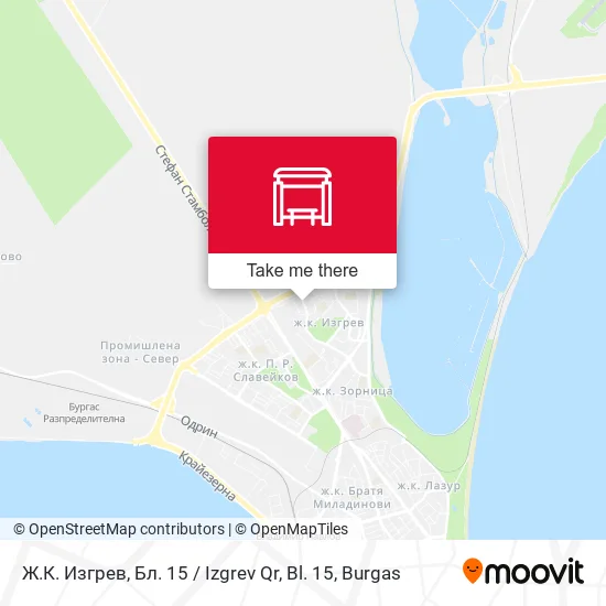 Ж.К. Изгрев, Бл. 15 / Izgrev Qr, Bl. 15 map