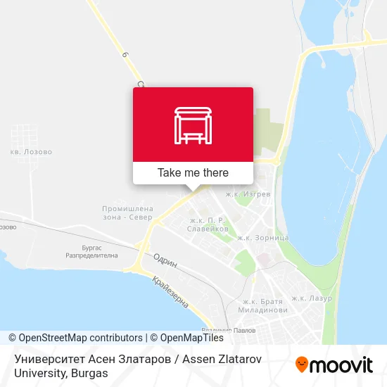 Карта Университет Асен Златаров / Assen Zlatarov University