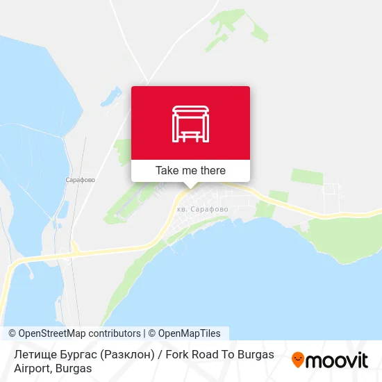 Летище Бургас (Разклон) / Fork Road To Burgas Airport map
