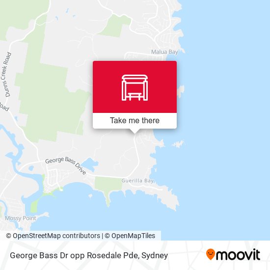 George Bass Dr opp Rosedale Pde map