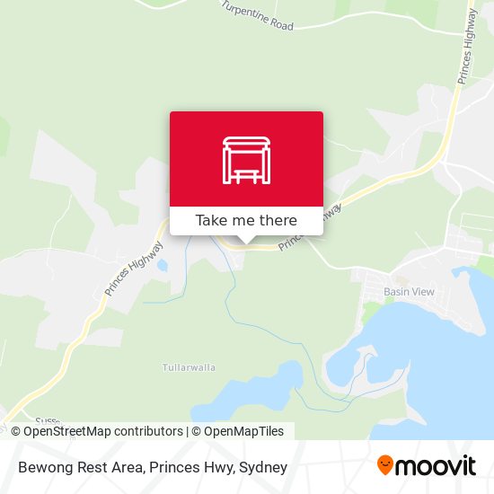 Bewong Rest Area, Princes Hwy map