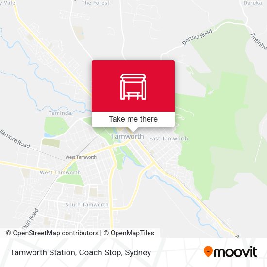 Tamworth Station, Coach Stop map