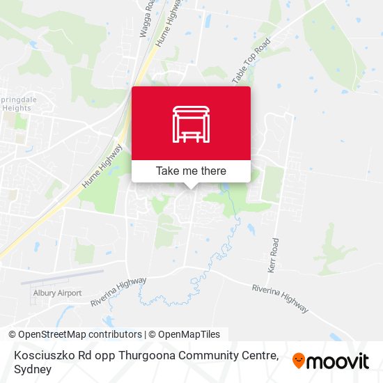 Kosciuszko Rd opp Thurgoona Community Centre map