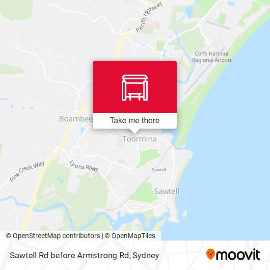 Sawtell Rd before Armstrong Rd map