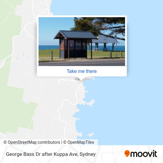 George Bass Dr after Kuppa Ave map