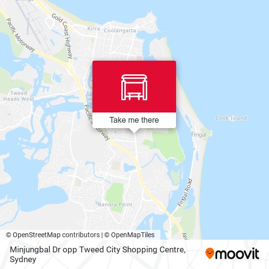 Mapa Minjungbal Dr opp Tweed City Shopping Centre