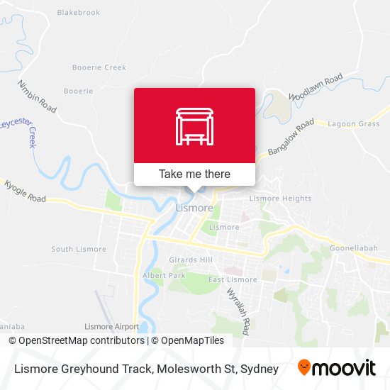 Lismore Greyhound Track, Molesworth St map