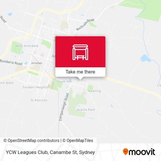 YCW Leagues Club, Canambe St map
