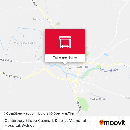 Canterbury St opp Casino & District Memorial Hospital map