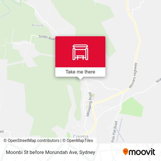 Moonbi St before Morundah Ave map