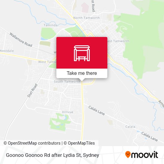 Goonoo Goonoo Rd after Lydia St map
