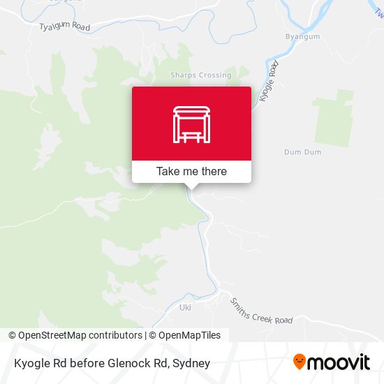 Kyogle Rd before Glenock Rd map