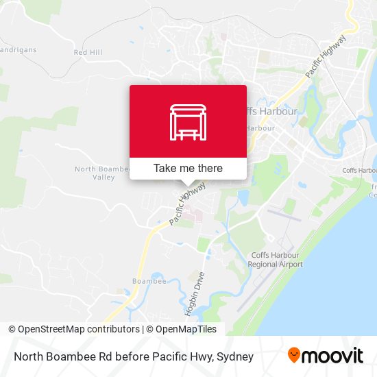 North Boambee Rd before Pacific Hwy map
