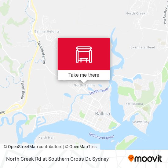 North Creek Rd at Southern Cross Dr map