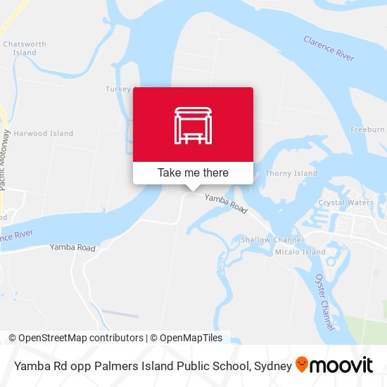 Yamba Rd opp Palmers Island Public School map