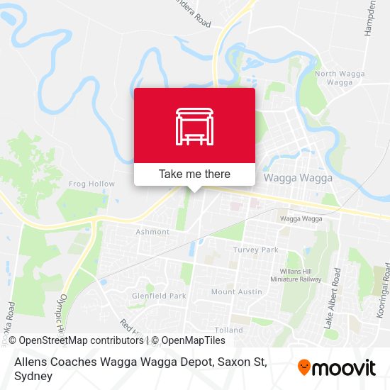 Allens Coaches Wagga Wagga Depot, Saxon St map