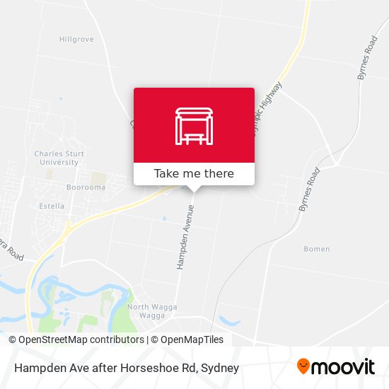 Hampden Ave after Horseshoe Rd map