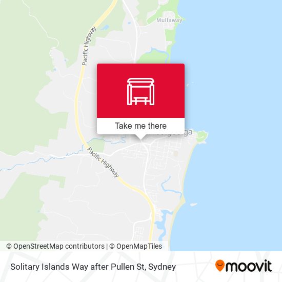 Solitary Islands Way after Pullen St map
