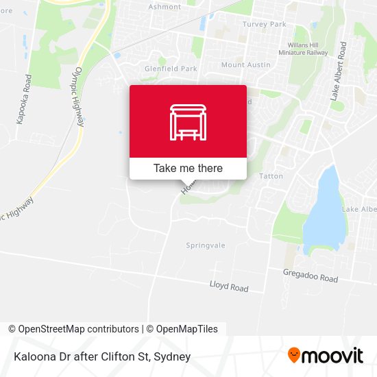 Kaloona Dr after Clifton St map