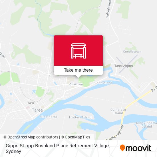 Gipps St opp Bushland Place Retirement Village map