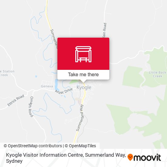 Kyogle Visitor Information Centre, Summerland Way map