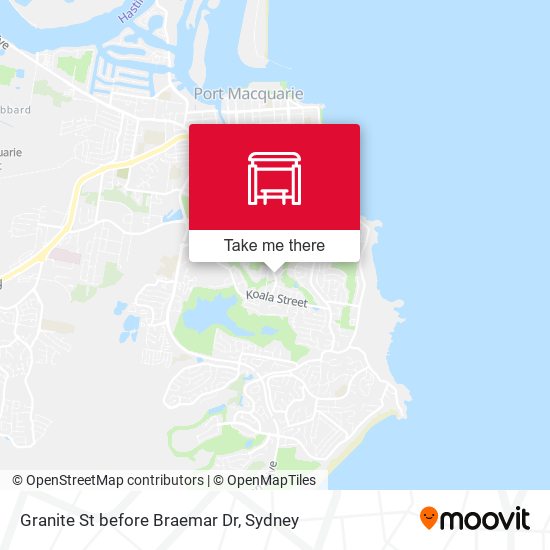 Granite St before Braemar Dr map